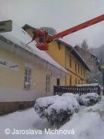 Úklid sněhu na Hukvaldech