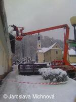 Úklid sněhu na Hukvaldech